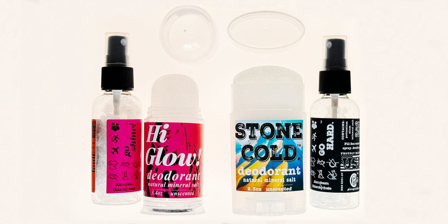 High Glow! & Stone Cold. Natural Deodorant & Body Spray Theirs