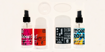 High Glow! & Stone Cold. Natural Deodorant & Body Spray Theirs